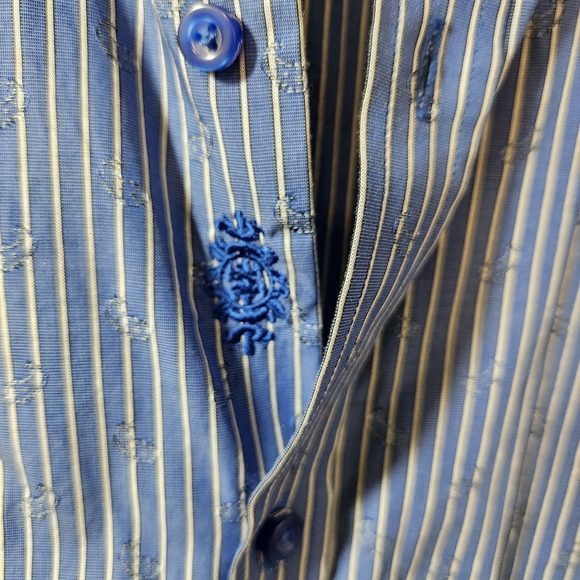 Robert graham blue striped paisley long sleeve cuff shirt sz s (42)16.5 - Picture 15 of 15